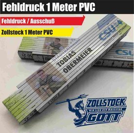 1 Meter PVC Zollstock und Meterstäbe mit Fehldruck günstig kaufen