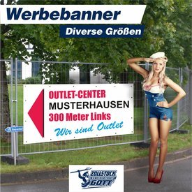 Werbebanner online bedrucken - Werbeplaner inkl. Druck und Ösen